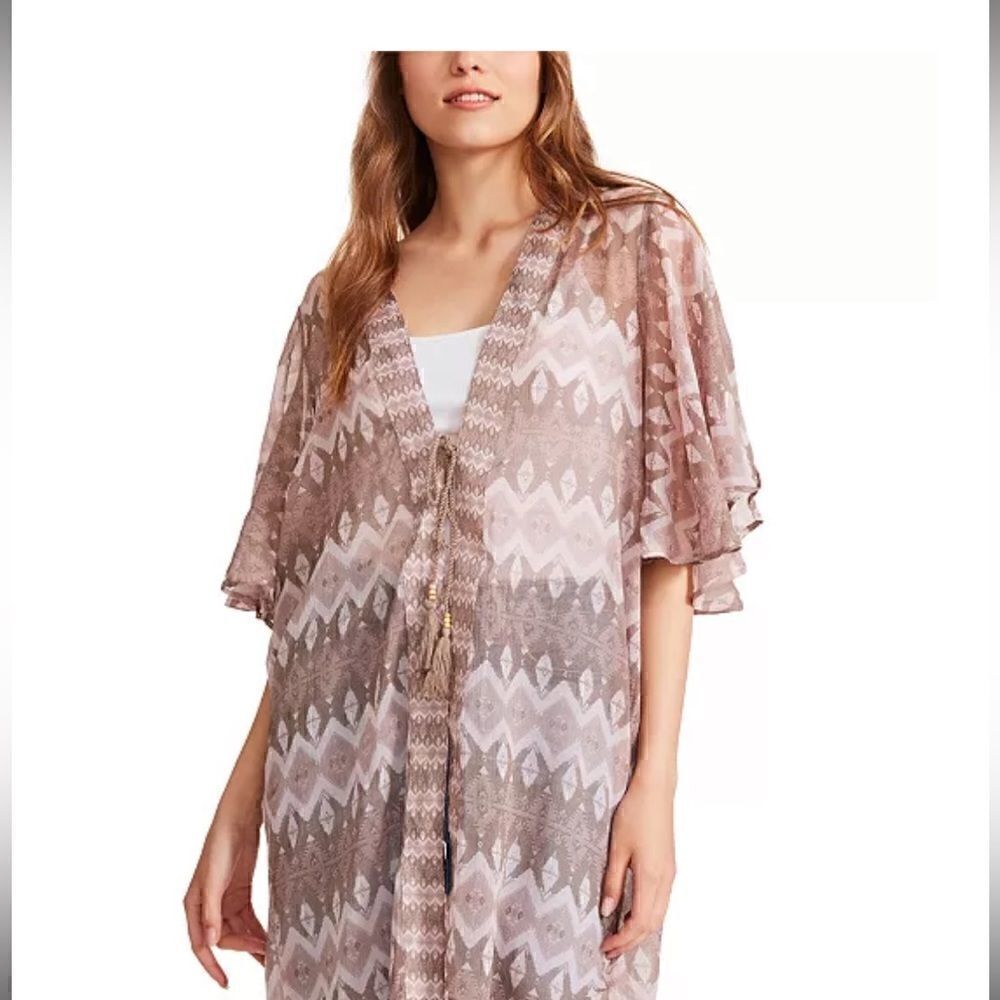 STEVE MADDEN Printed Short Sleeve Kimono, swim top, cover-up, women top